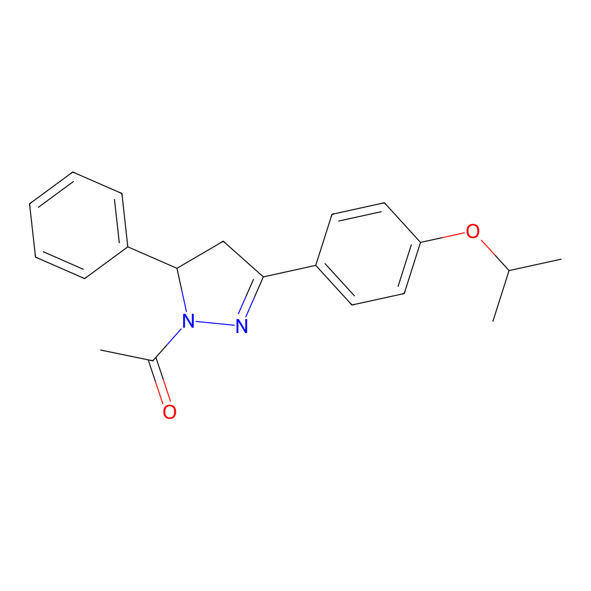 1-(3-(4-isopropoxyphenyl)-5-phenyl-4,5-dihydro-1H-pyrazol-1-yl)ethanone molecular structure, CAS 853750-31-9