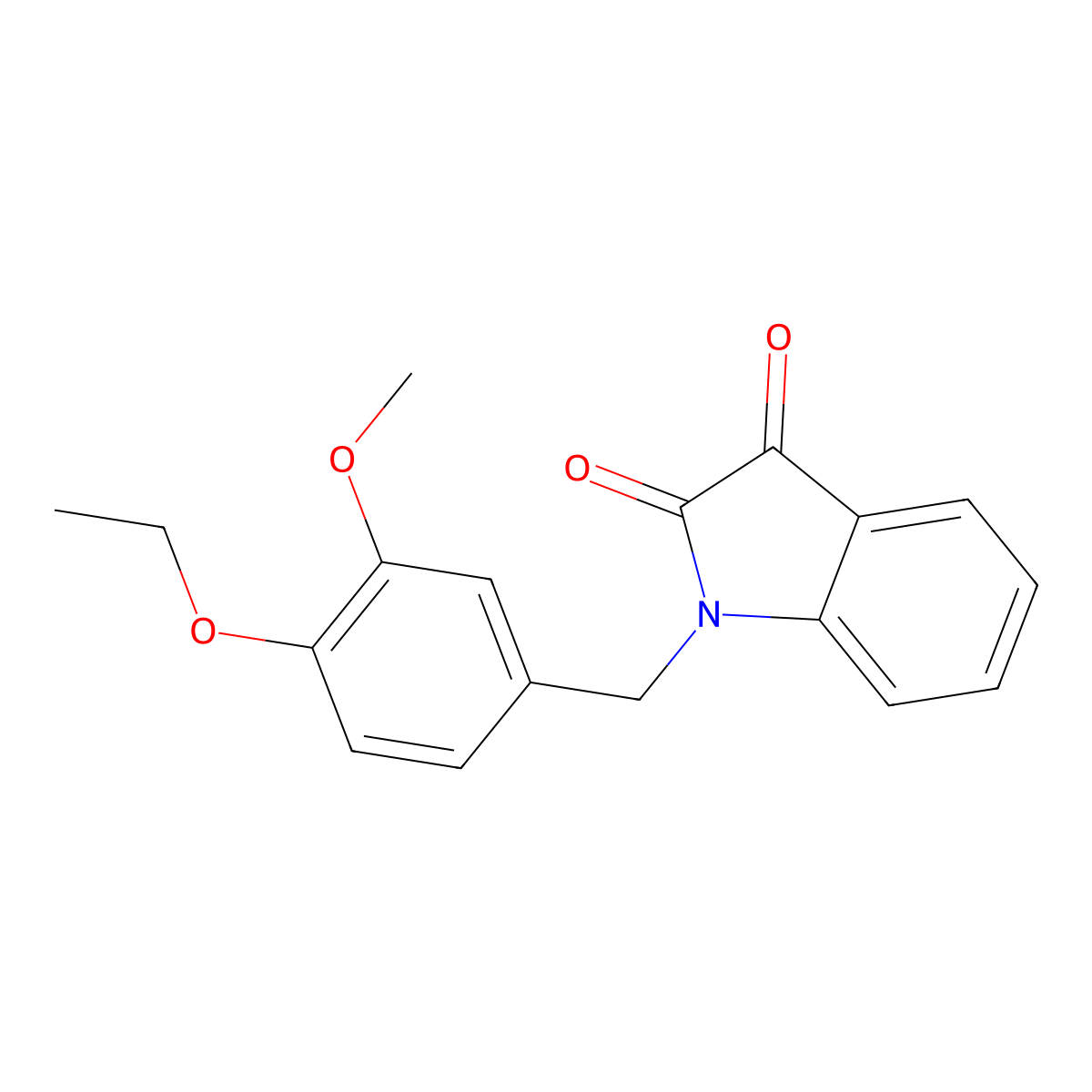 1-(4-ethoxy-3-methoxybenzyl)-1H-indole-2,3-dione molecular structure, CAS 853750-44-4