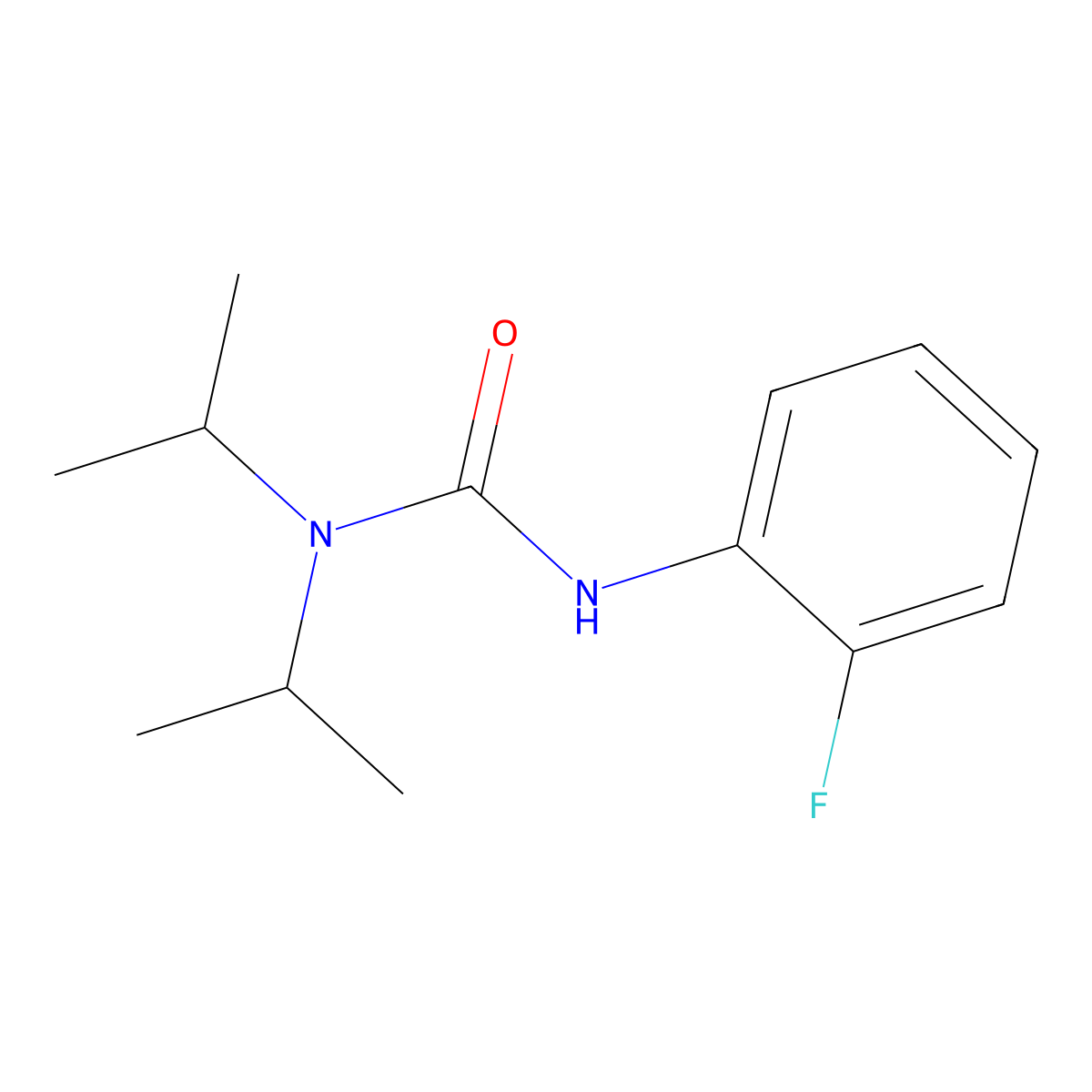 3-(2-Fluorophenyl)-1,1-di(propan-2-yl)urea molecular structure, CAS 853750-64-8