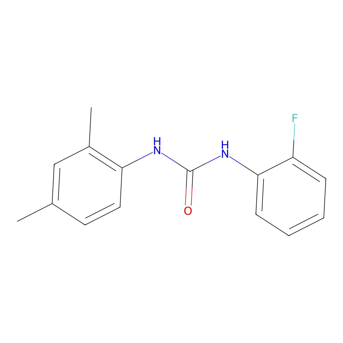 1-(2,4-Dimethylphenyl)-3-(2-fluorophenyl)urea molecular structure, CAS 853750-72-8