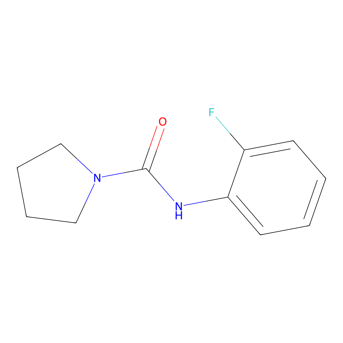N-(2-fluorophenyl)pyrrolidine-1-carboxamide molecular structure, CAS 853750-82-0