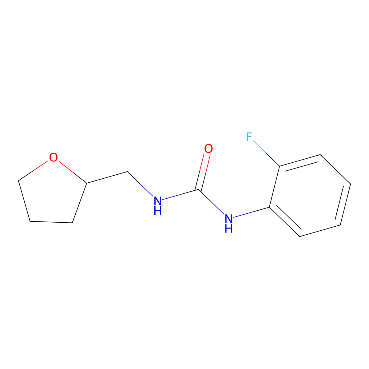 1-(2-Fluorophenyl)-3-(oxolan-2-ylmethyl)urea molecular structure, CAS 853750-89-7