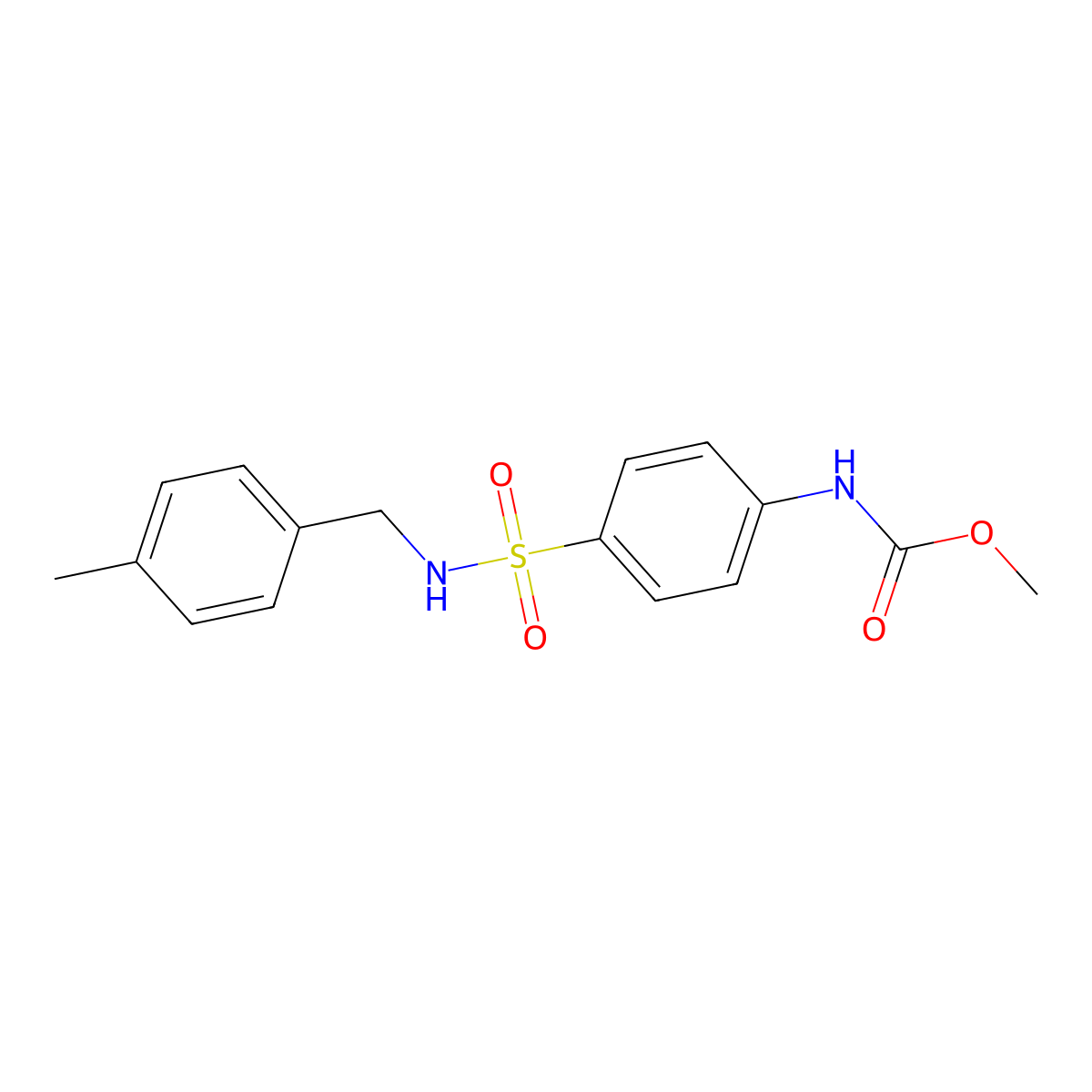 methyl N-(4-{[(4-methylphenyl)methyl]sulfamoyl}phenyl)carbamate molecular structure, CAS 853751-18-5