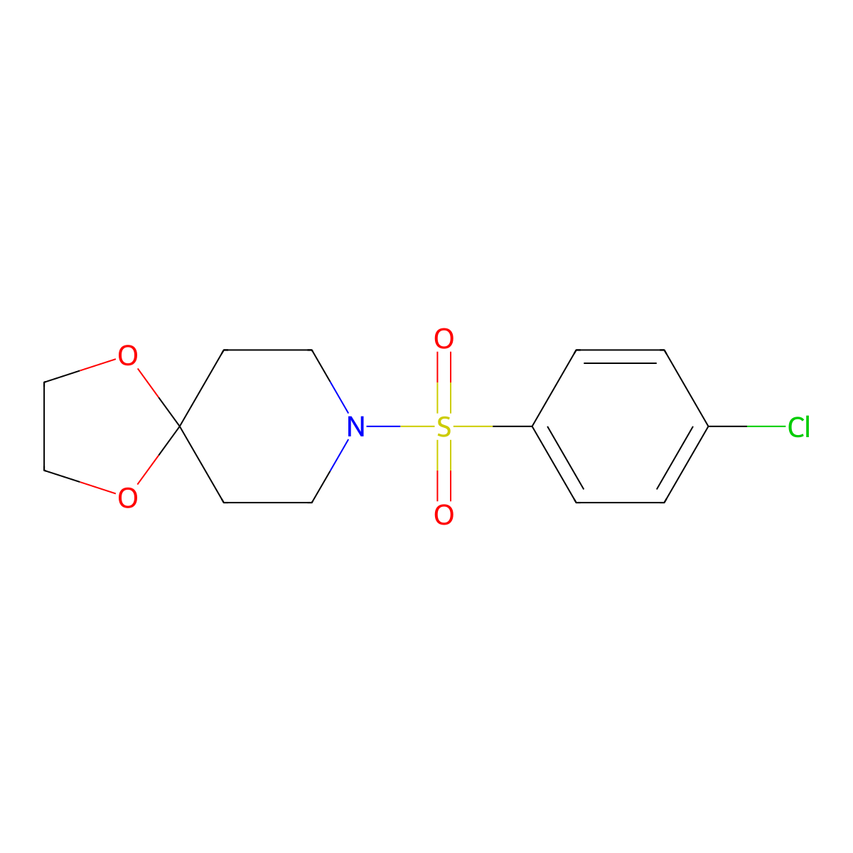 8-((4-Chlorophenyl)sulfonyl)-1,4-dioxa-8-azaspiro(4.5)decane molecular structure, CAS 853751-20-9