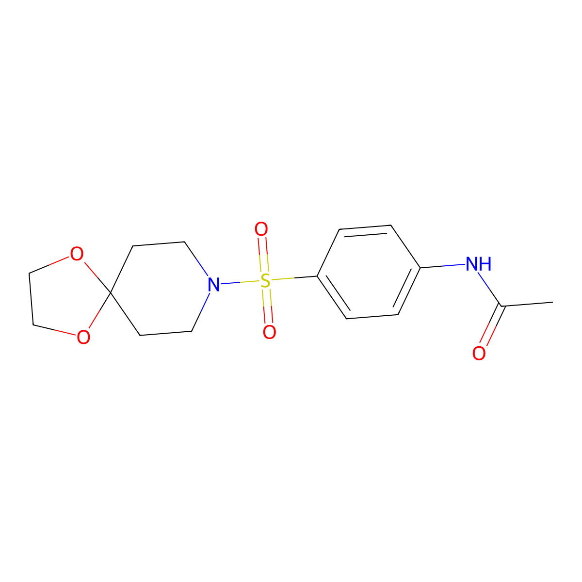 N-[4-(1,4-dioxa-8-azaspiro[4.5]dec-8-ylsulfonyl)phenyl]acetamide molecular structure, CAS 853751-22-1