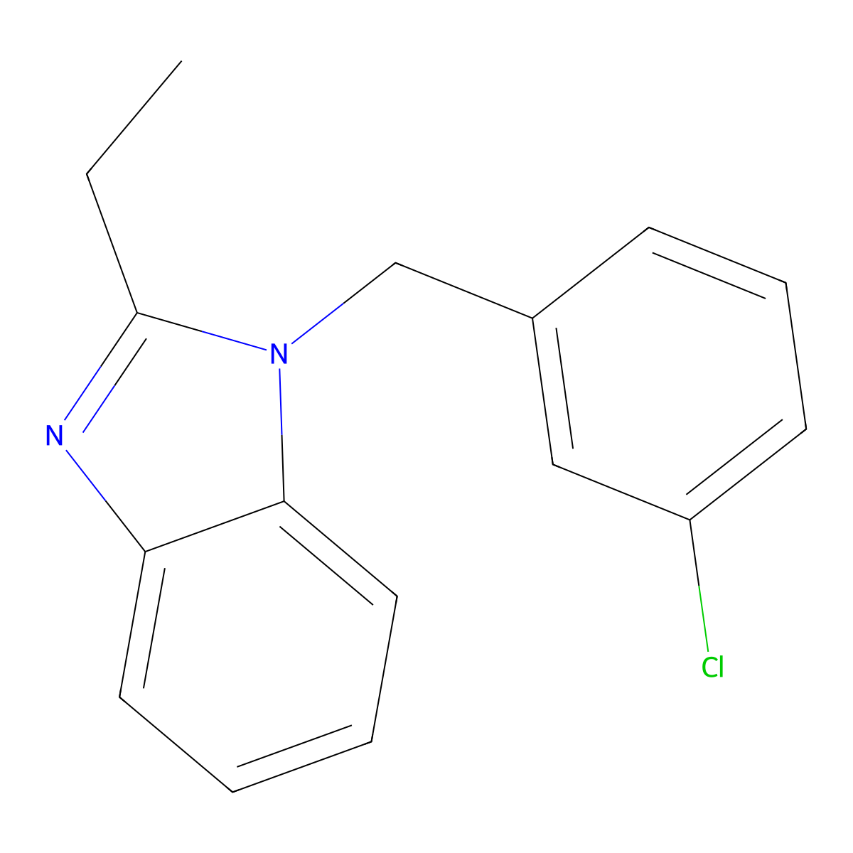 1-[(3-Chlorophenyl)methyl]-2-ethylbenzimidazole molecular structure, CAS 853751-34-5
