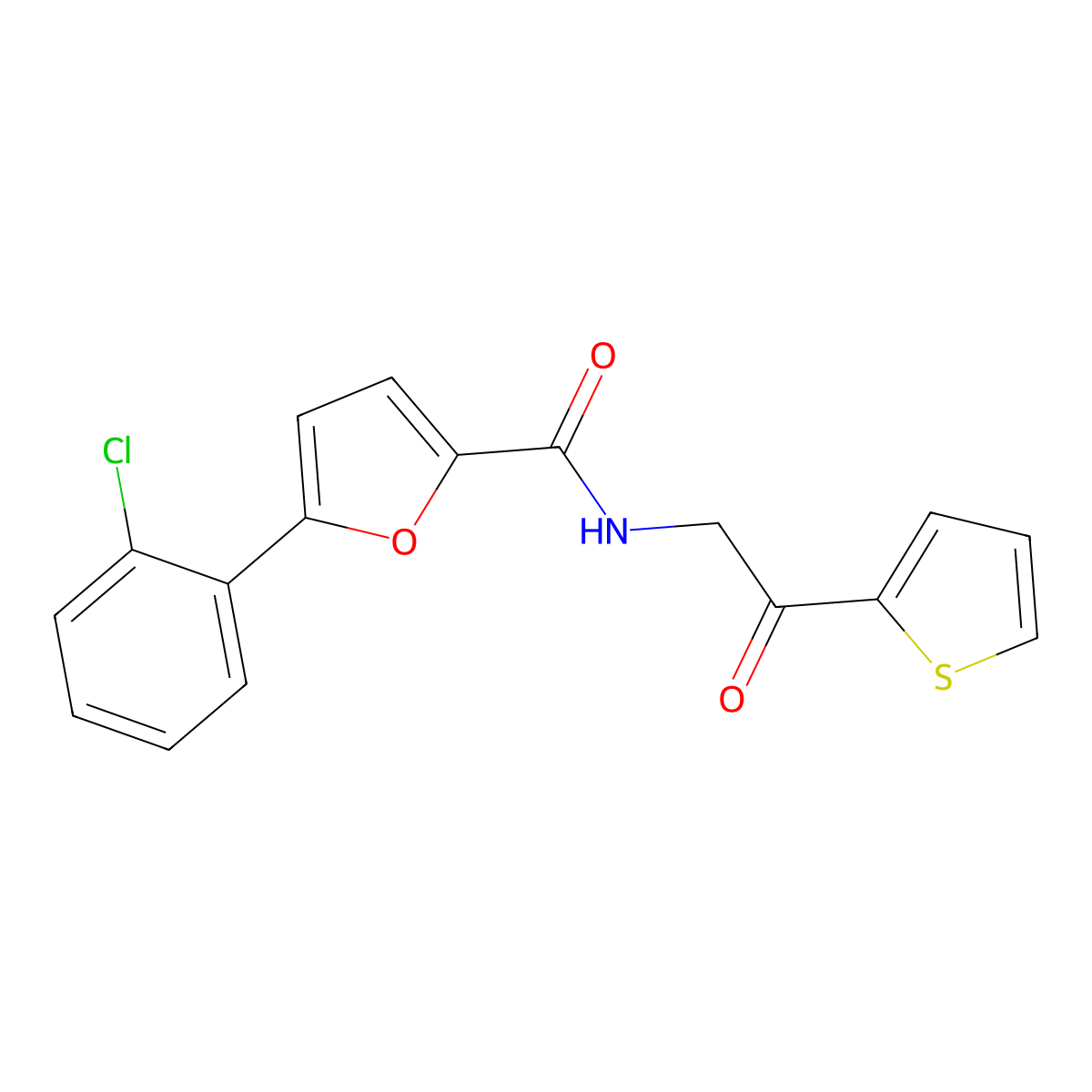 5-(2-chlorophenyl)-N-(2-oxo-2-thiophen-2-ylethyl)furan-2-carboxamide molecular structure, CAS 853751-41-4