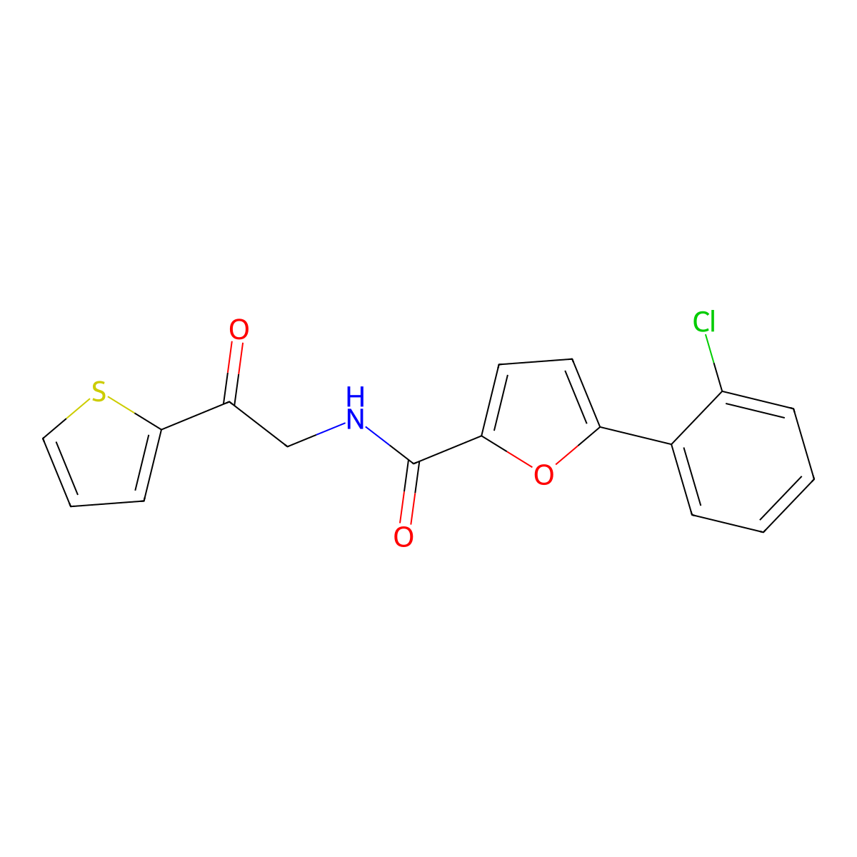 5-(2-chlorophenyl)-N-(2-oxo-2-thiophen-2-ylethyl)furan-2-carboxamide molecular structure, CAS 853751-41-4