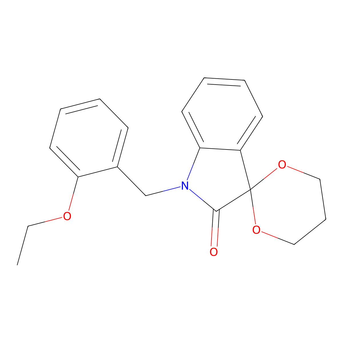1'-(2-Ethoxybenzyl)-1',2'-dihydrospiro([1,3]dioxane-2,3'-indole)-2'-one molecular structure, CAS 853751-50-5