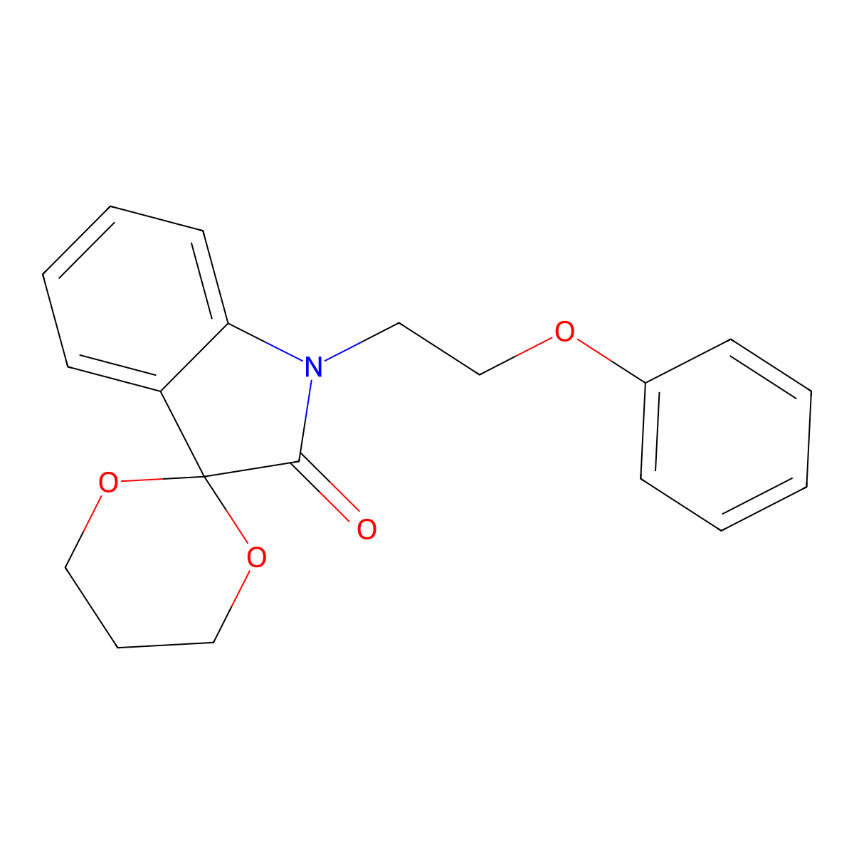 1'-(2-Phenoxyethyl)-1',2'-dihydrospiro([1,3]dioxane-2,3'-indole)-2'-one molecular structure, CAS 853751-53-8