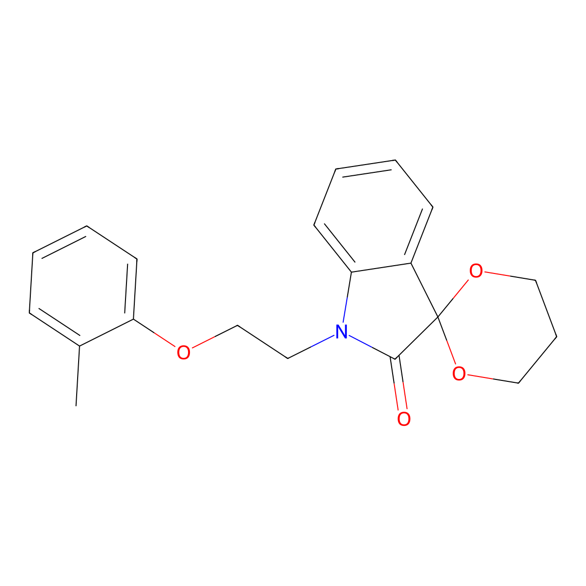 1'-(2-(o-Tolyloxy)ethyl)spiro[[1,3]dioxane-2,3'-indolin]-2'-one molecular structure, CAS 853751-54-9