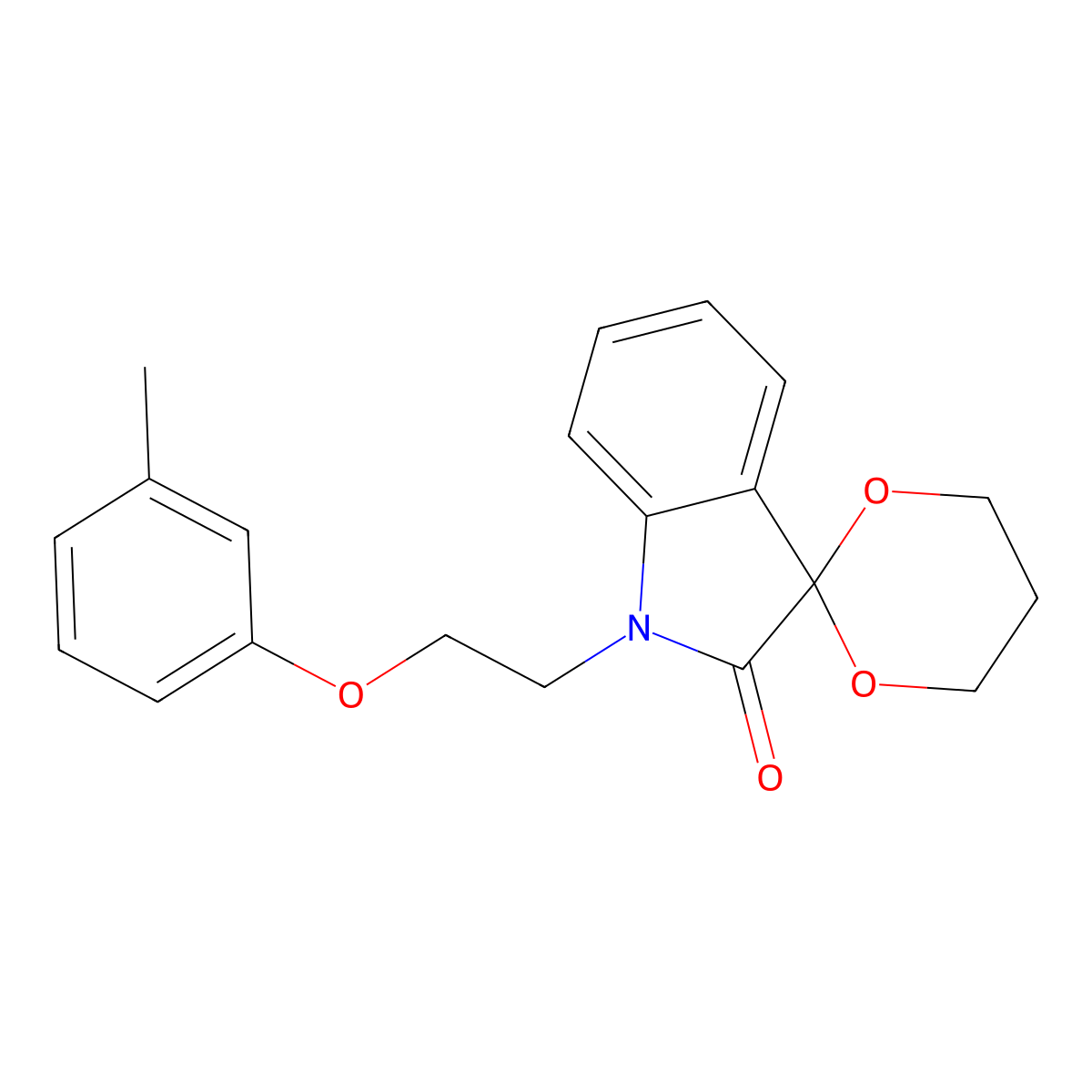1'-(2-(m-Tolyloxy)ethyl)spiro[[1,3]dioxane-2,3'-indolin]-2'-one molecular structure, CAS 853751-55-0