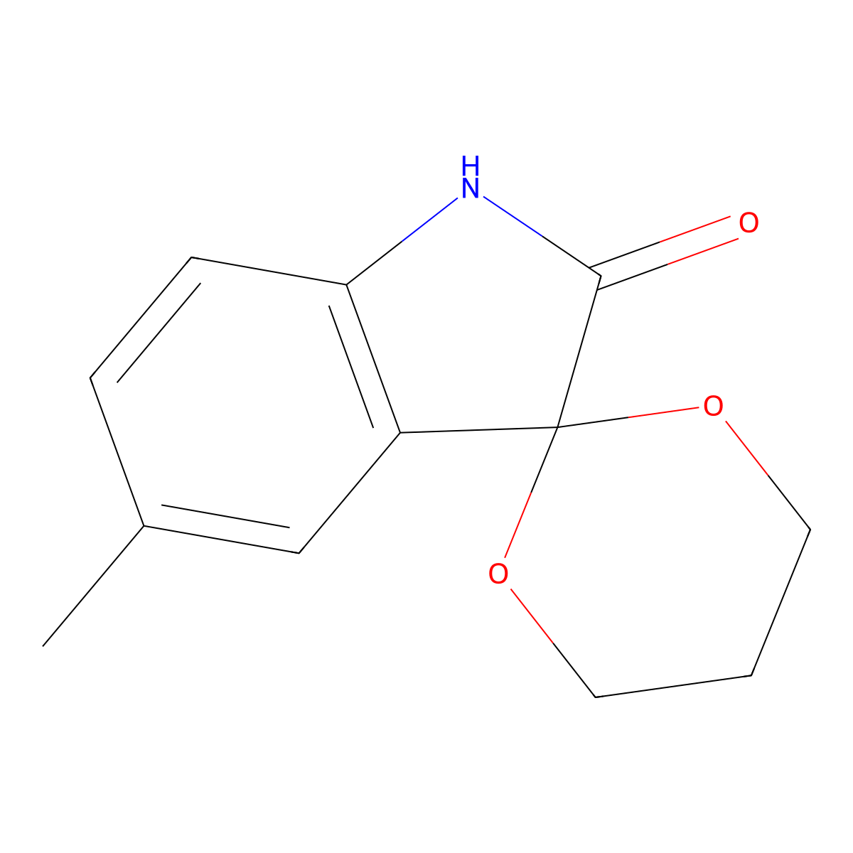 5'-methylspiro[1,3-dioxane-2,3'-indol]-2'(1'H)-one molecular structure, CAS 853751-57-2