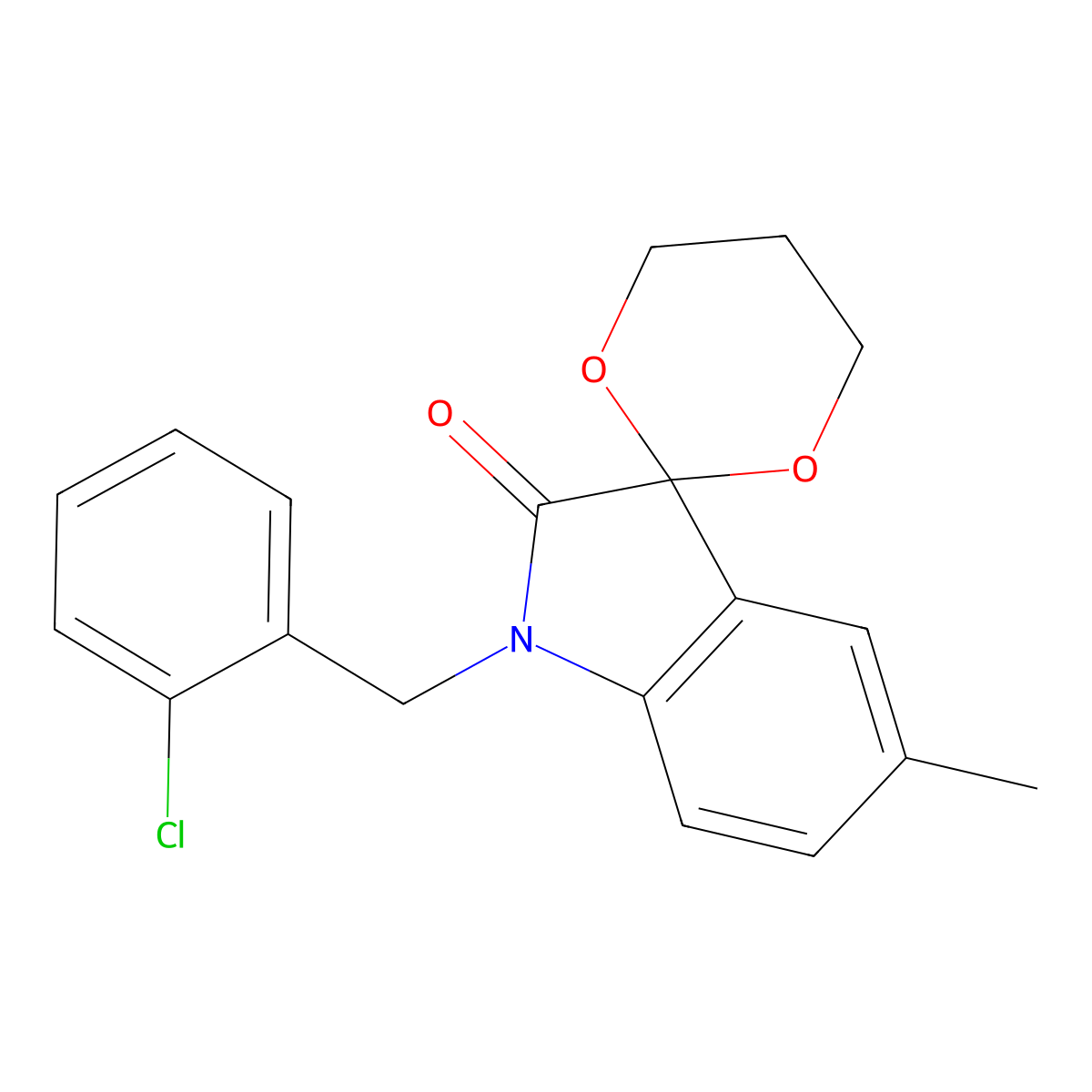 7-[(2-Chlorophenyl)methyl]-11-methylspiro[1,3-dioxane-2,3'-indoline]-8-one molecular structure, CAS 853751-59-4