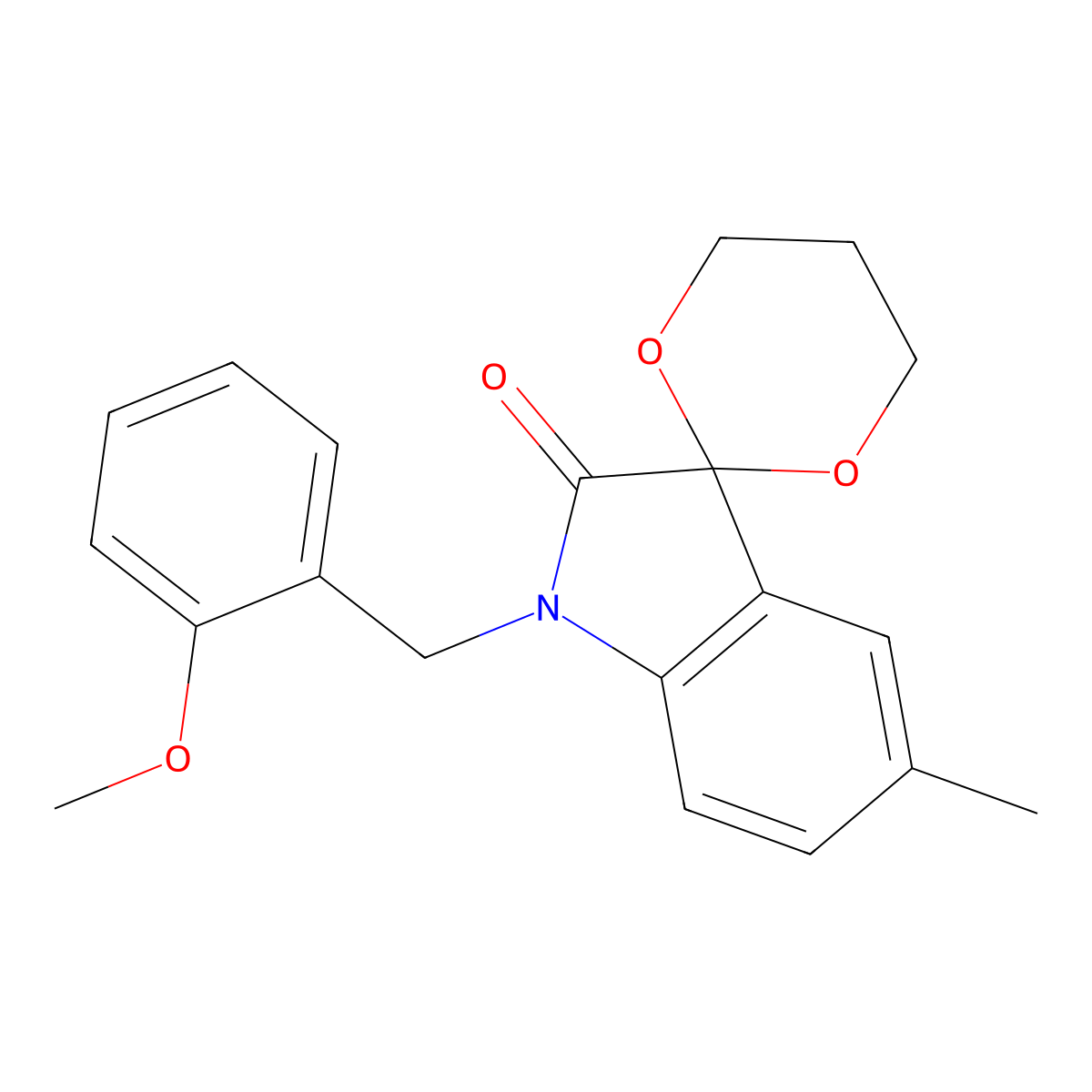 1'-(2-Methoxybenzyl)-5'-methylspiro[[1,3]dioxane-2,3'-indolin]-2'-one molecular structure, CAS 853751-60-7