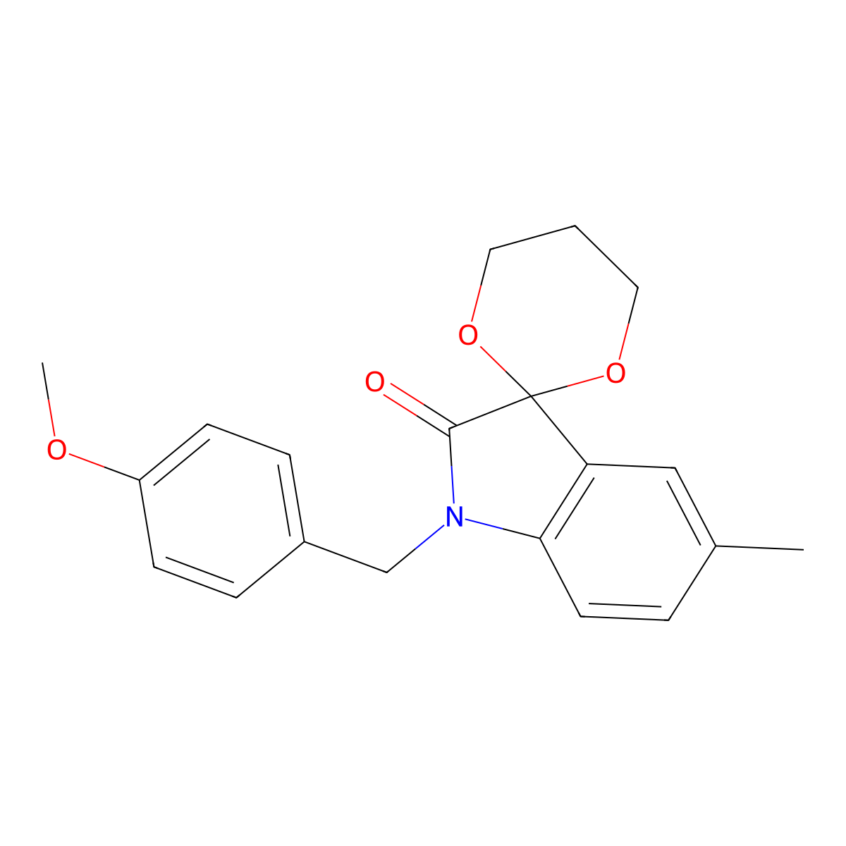 1'-(4-Methoxybenzyl)-5'-methylspiro[[1,3]dioxane-2,3'-indolin]-2'-one molecular structure, CAS 853751-61-8