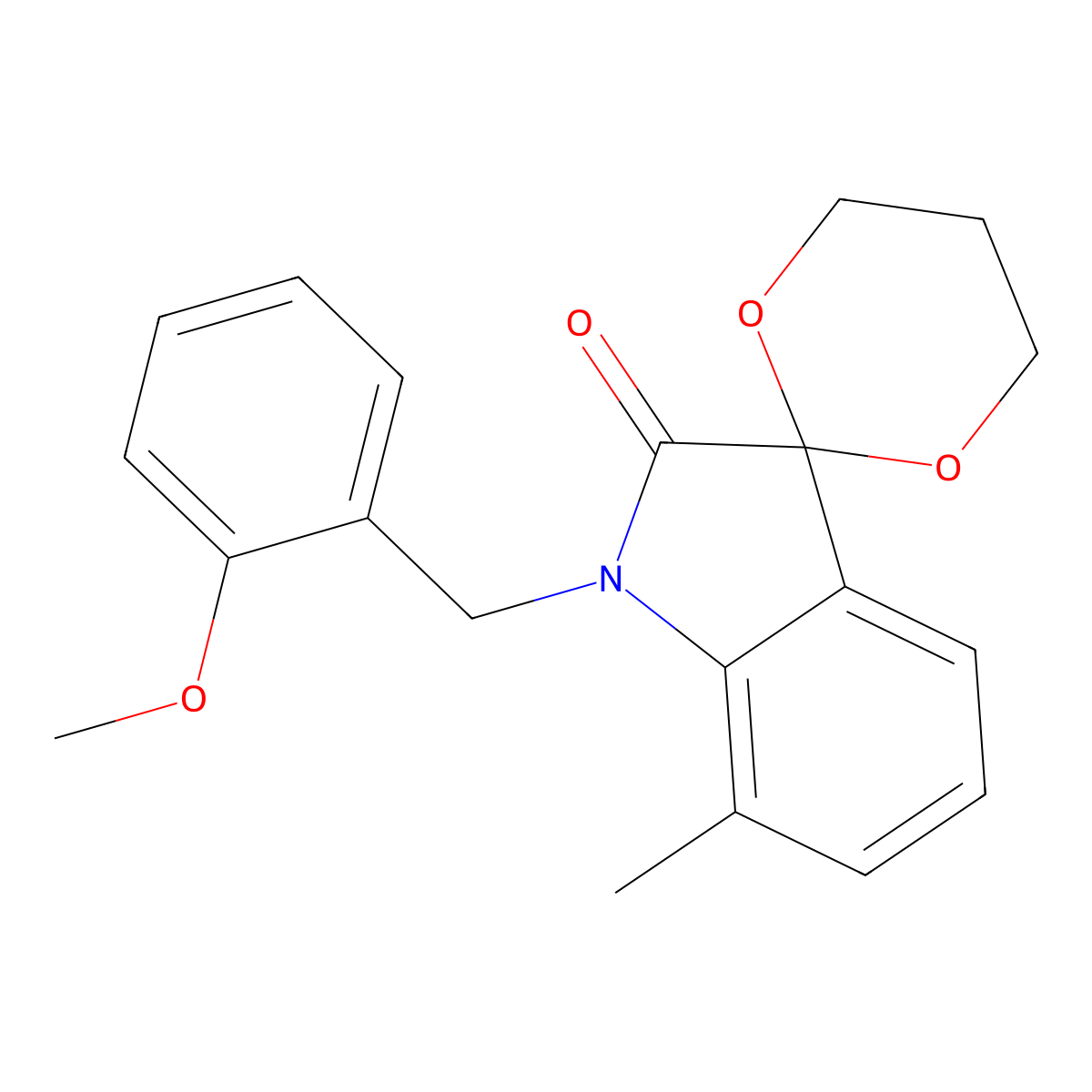1'-(2-Methoxybenzyl)-7'-methylspiro[[1,3]dioxane-2,3'-indolin]-2'-one molecular structure, CAS 853751-64-1
