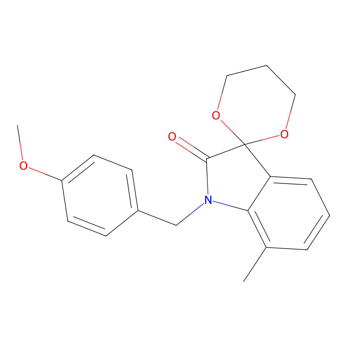 1'-(4-Methoxybenzyl)-7'-methylspiro[[1,3]dioxane-2,3'-indolin]-2'-one molecular structure, CAS 853751-65-2