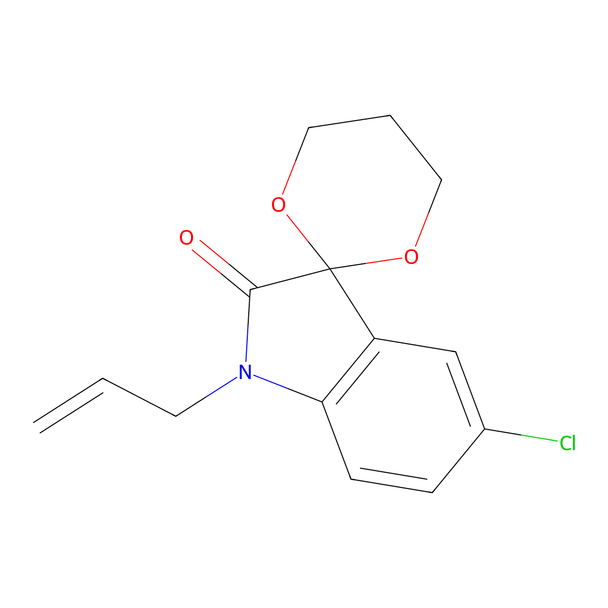 1'-Allyl-5'-chlorospiro[[1,3]dioxane-2,3'-indolin]-2'-one molecular structure, CAS 853751-70-9