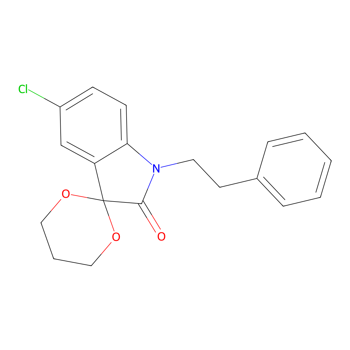 5'-Chloro-1'-phenethylspiro[[1,3]dioxane-2,3'-indolin]-2'-one molecular structure, CAS 853751-71-0