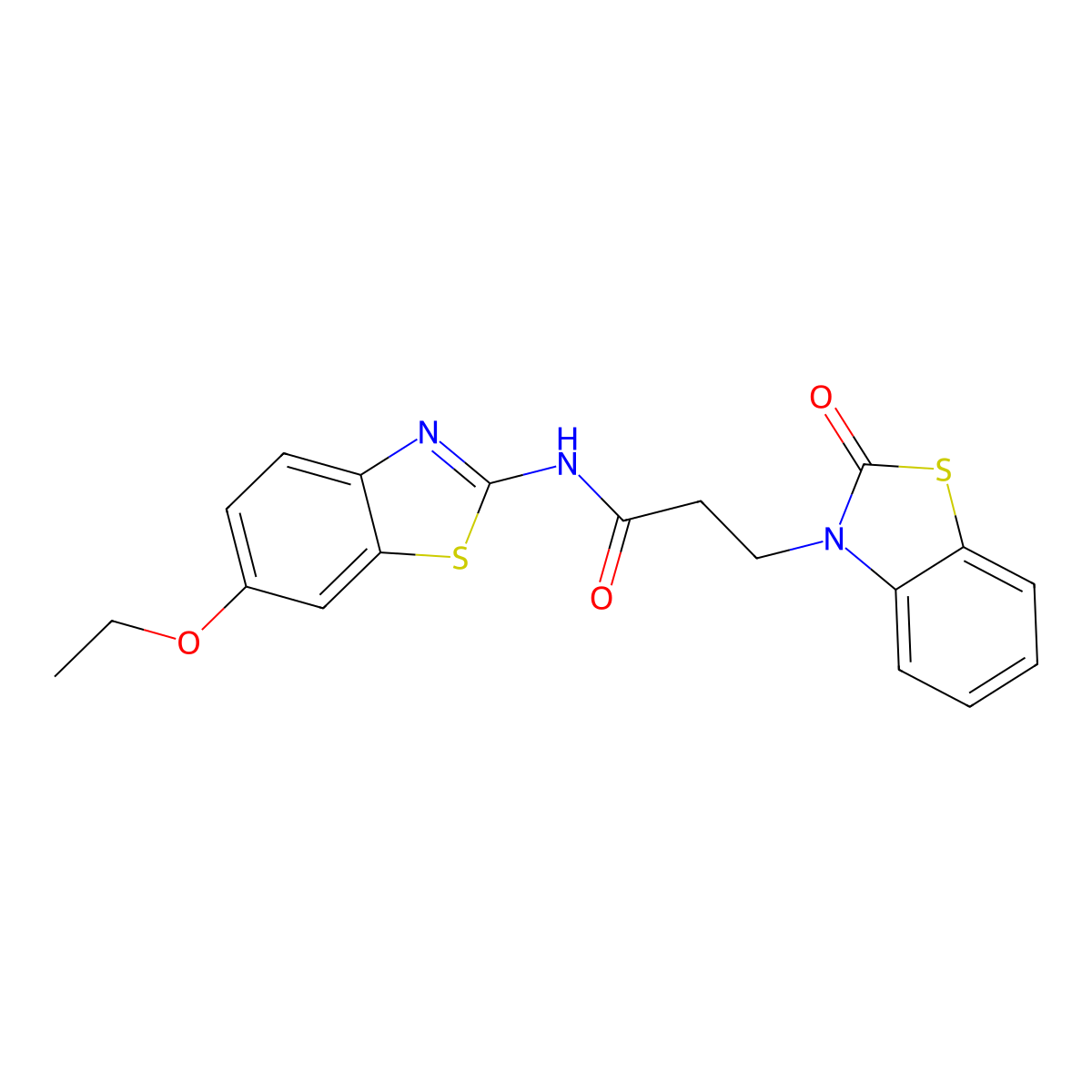 N-(6-ethoxy-1,3-benzothiazol-2-yl)-3-(2-oxo-1,3-benzothiazol-3-yl)propanamide molecular structure, CAS 853751-80-1