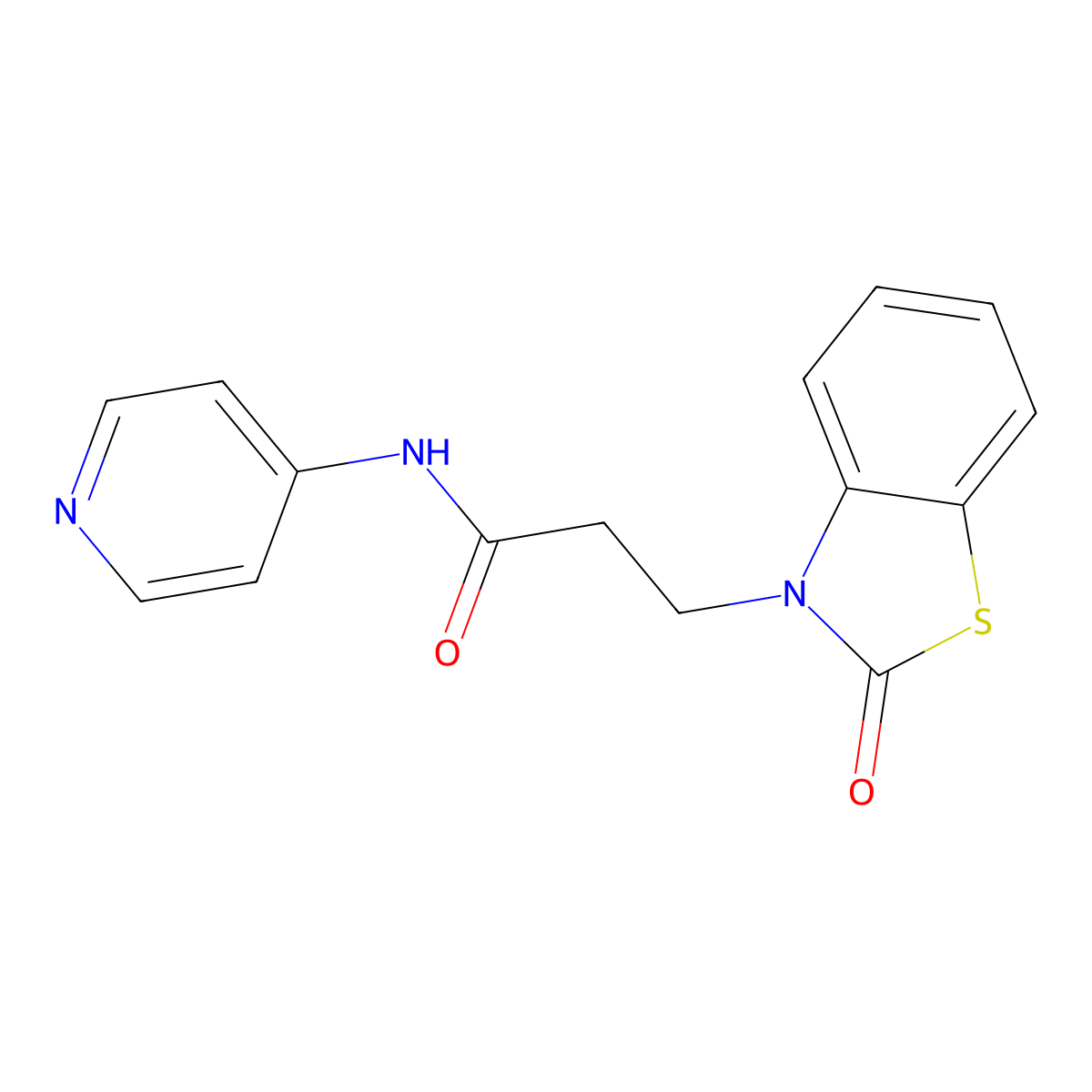3-(2-oxo-2,3-dihydro-1,3-benzothiazol-3-yl)-N-(pyridin-4-yl)propanamide molecular structure, CAS 853751-81-2