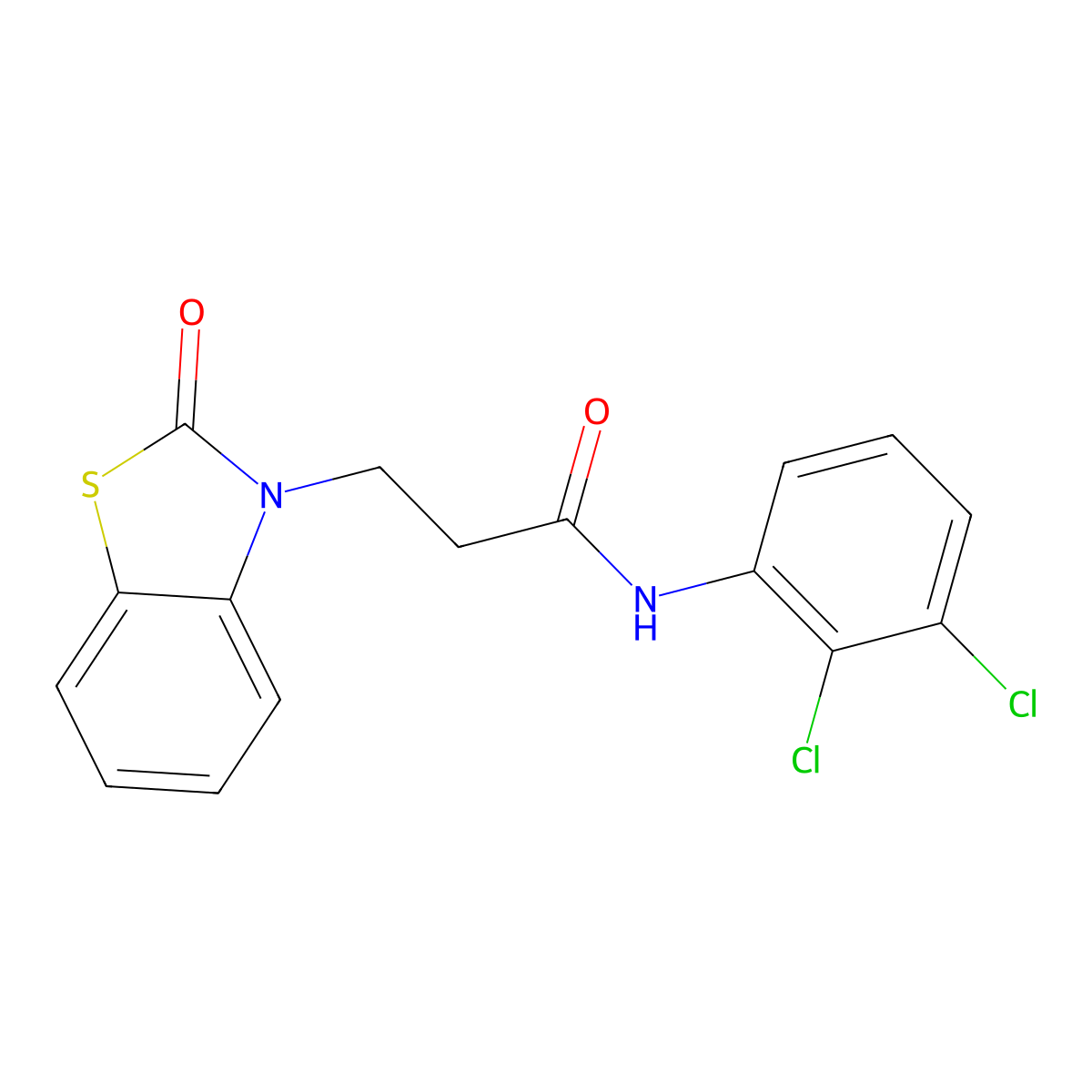 N-(2,3-dichlorophenyl)-3-(2-oxo-1,3-benzothiazol-3-yl)propanamide molecular structure, CAS 853751-86-7