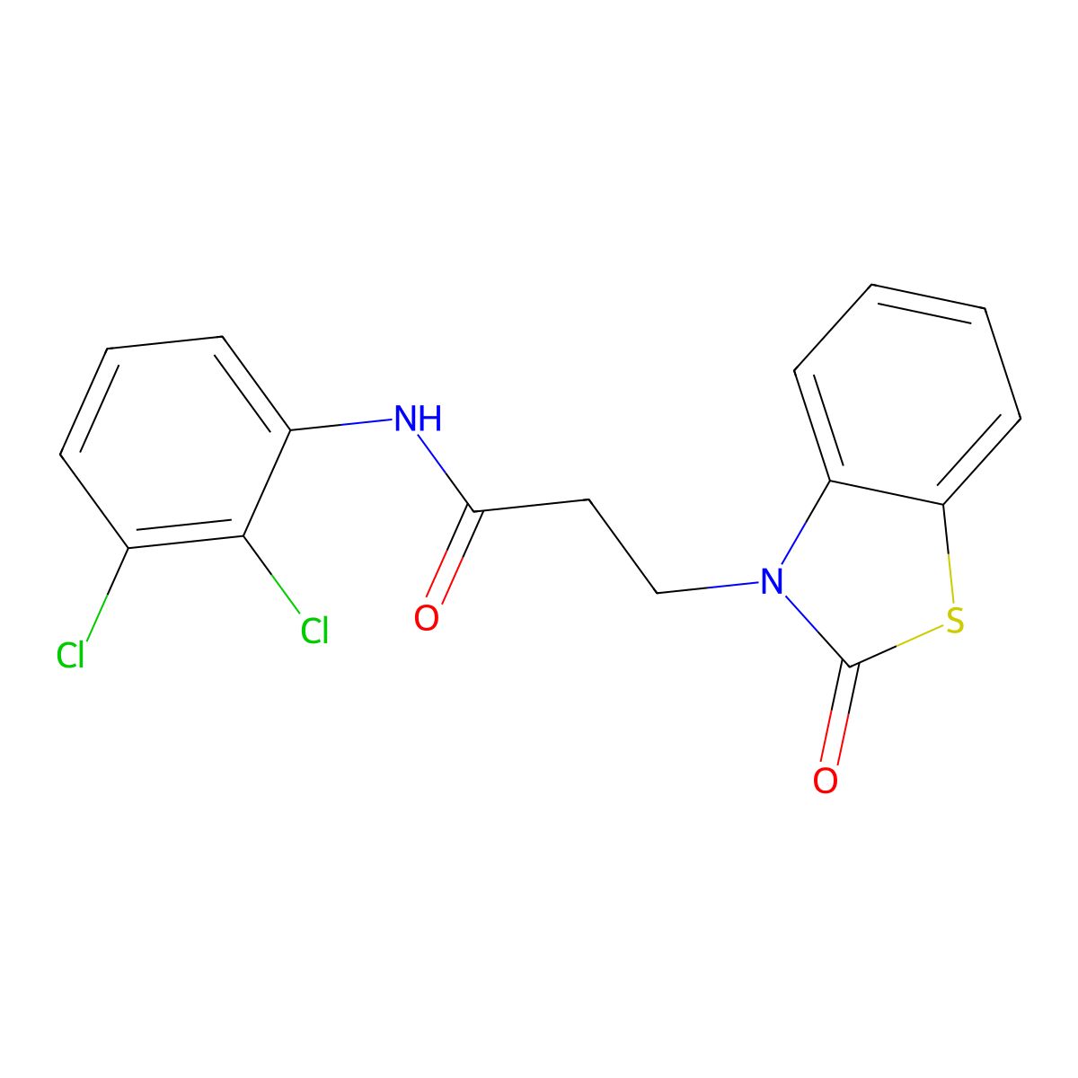 N-(2,3-dichlorophenyl)-3-(2-oxo-1,3-benzothiazol-3-yl)propanamide molecular structure, CAS 853751-86-7