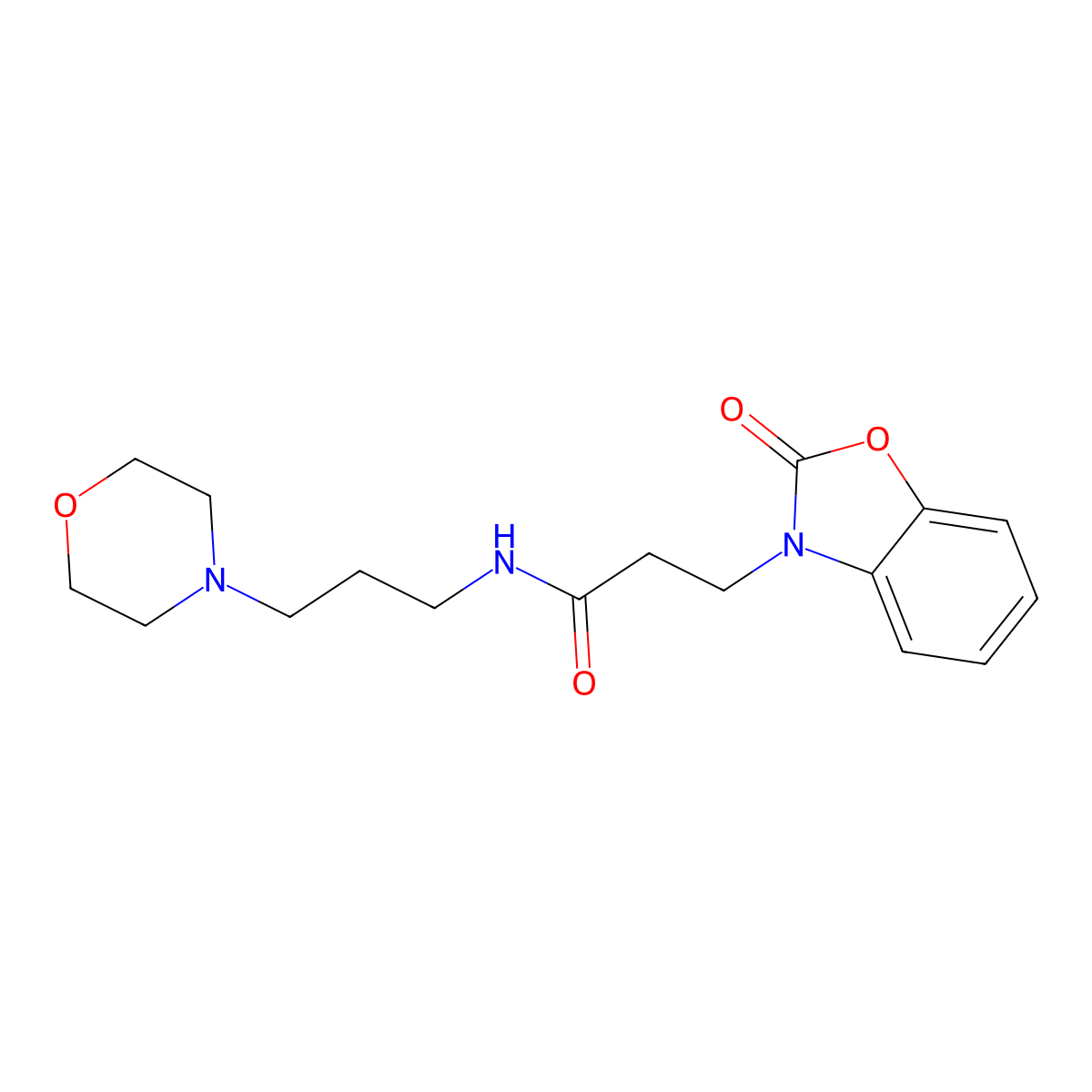 N-(3-Morpholin-4-yl-propyl)-3-(2-oxo-benzooxazol-3-yl)-propionamide molecular structure, CAS 853751-91-4