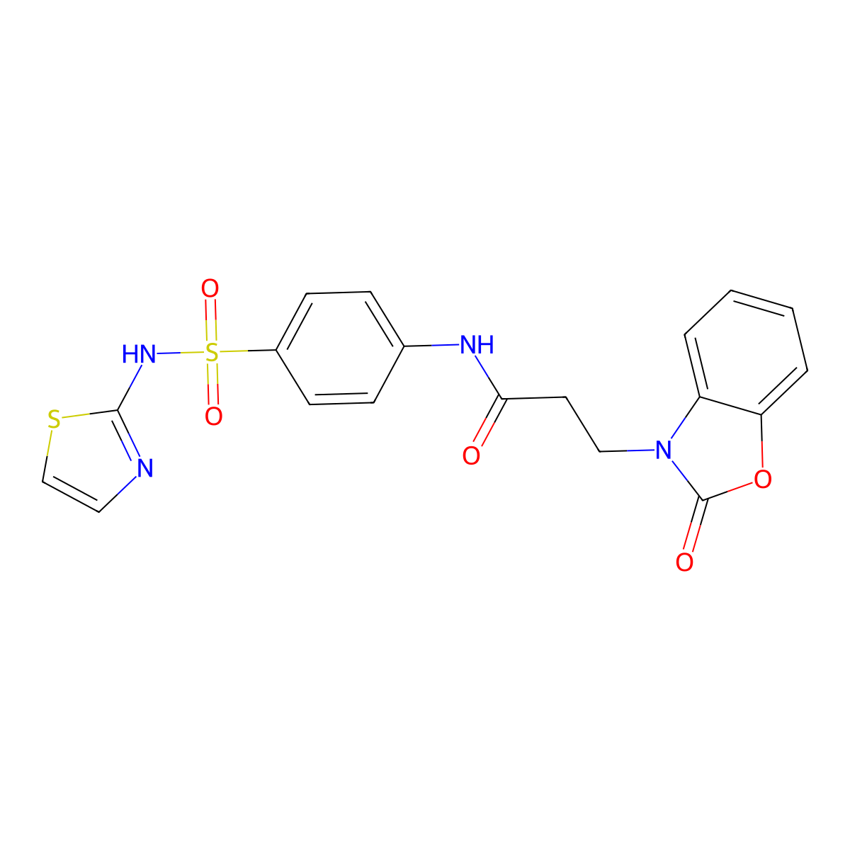 3-(2-oxobenzo[d]oxazol-3(2H)-yl)-N-(4-(N-(thiazol-2-yl)sulfamoyl)phenyl)propanamide molecular structure, CAS 853751-97-0
