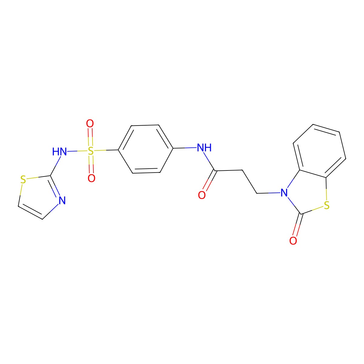 3-(2-oxobenzo[d]thiazol-3(2H)-yl)-N-(4-(N-(thiazol-2-yl)sulfamoyl)phenyl)propanamide molecular structure, CAS 853751-98-1
