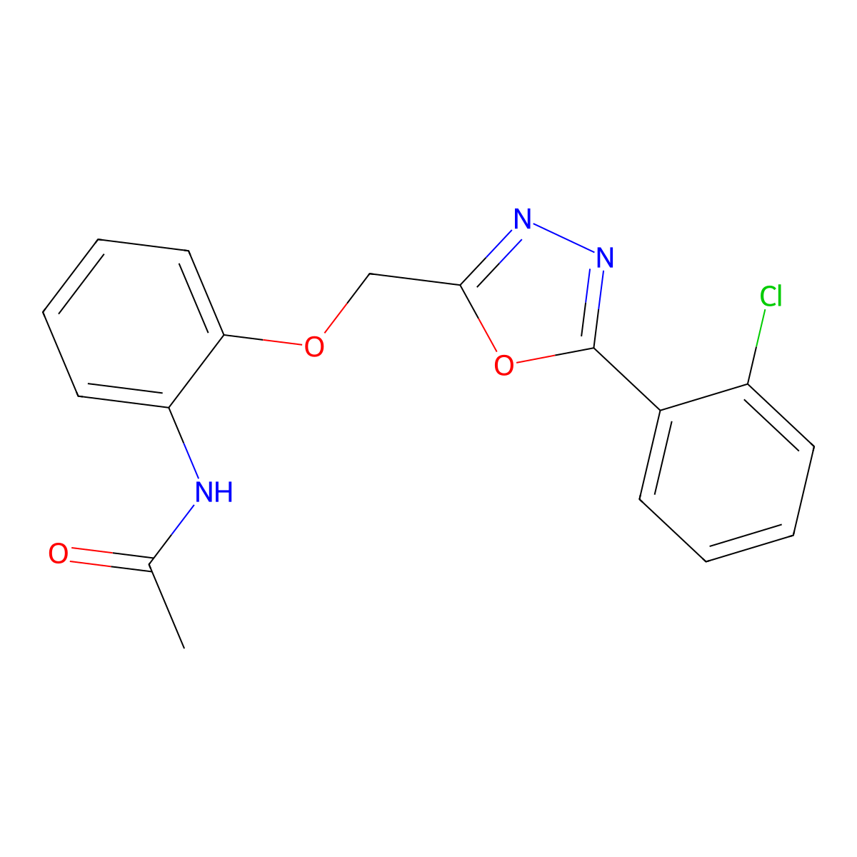 N-(2-{[5-(2-chlorophenyl)-1,3,4-oxadiazol-2-yl]methoxy}phenyl)acetamide molecular structure, CAS 853752-01-9
