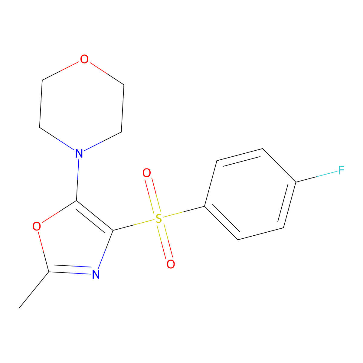 4-[4-(4-Fluorophenyl)sulfonyl-2-methyl-1,3-oxazol-5-yl]morpholine molecular structure, CAS 853752-10-0