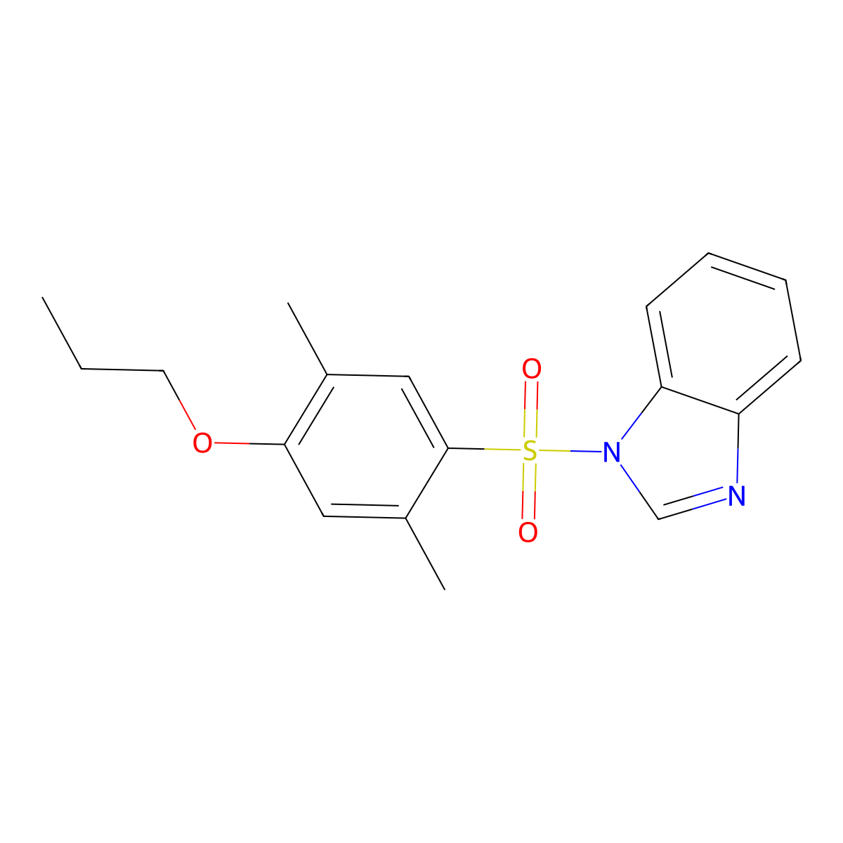 1-[(2,5-dimethyl-4-propoxyphenyl)sulfonyl]-1H-benzimidazole molecular structure, CAS 853752-31-5