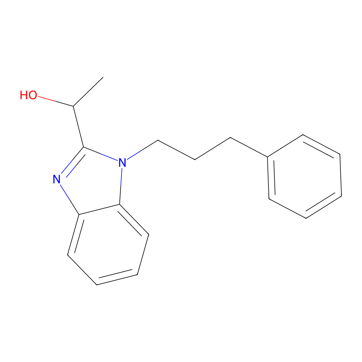 1-[1-(3-phenylpropyl)-1H-1,3-benzodiazol-2-yl]ethan-1-ol molecular structure, CAS 853752-46-2