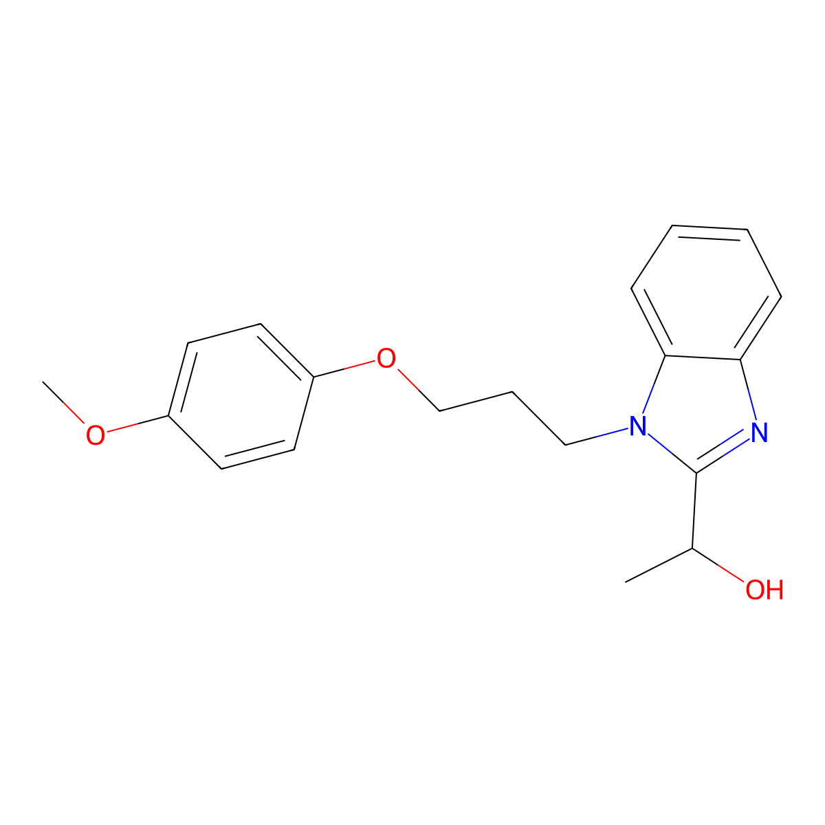 1-(1-(3-(4-methoxyphenoxy)propyl)-1H-benzo[d]imidazol-2-yl)ethanol molecular structure, CAS 853752-49-5