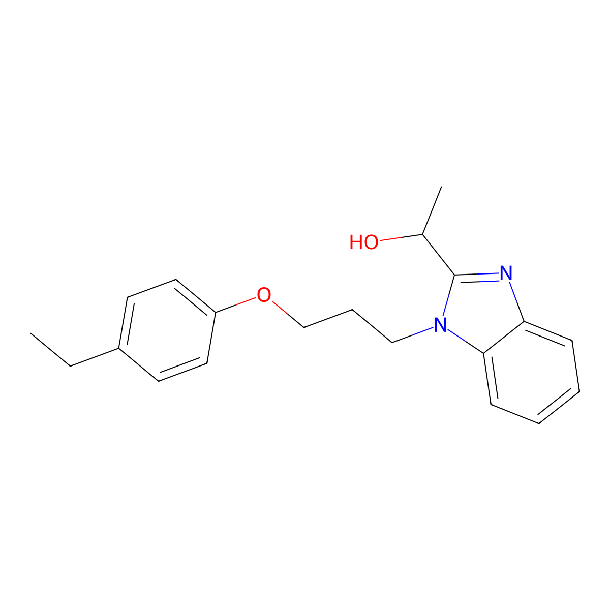 1-(1-(3-(4-ethylphenoxy)propyl)-1H-benzo[d]imidazol-2-yl)ethanol molecular structure, CAS 853752-50-8