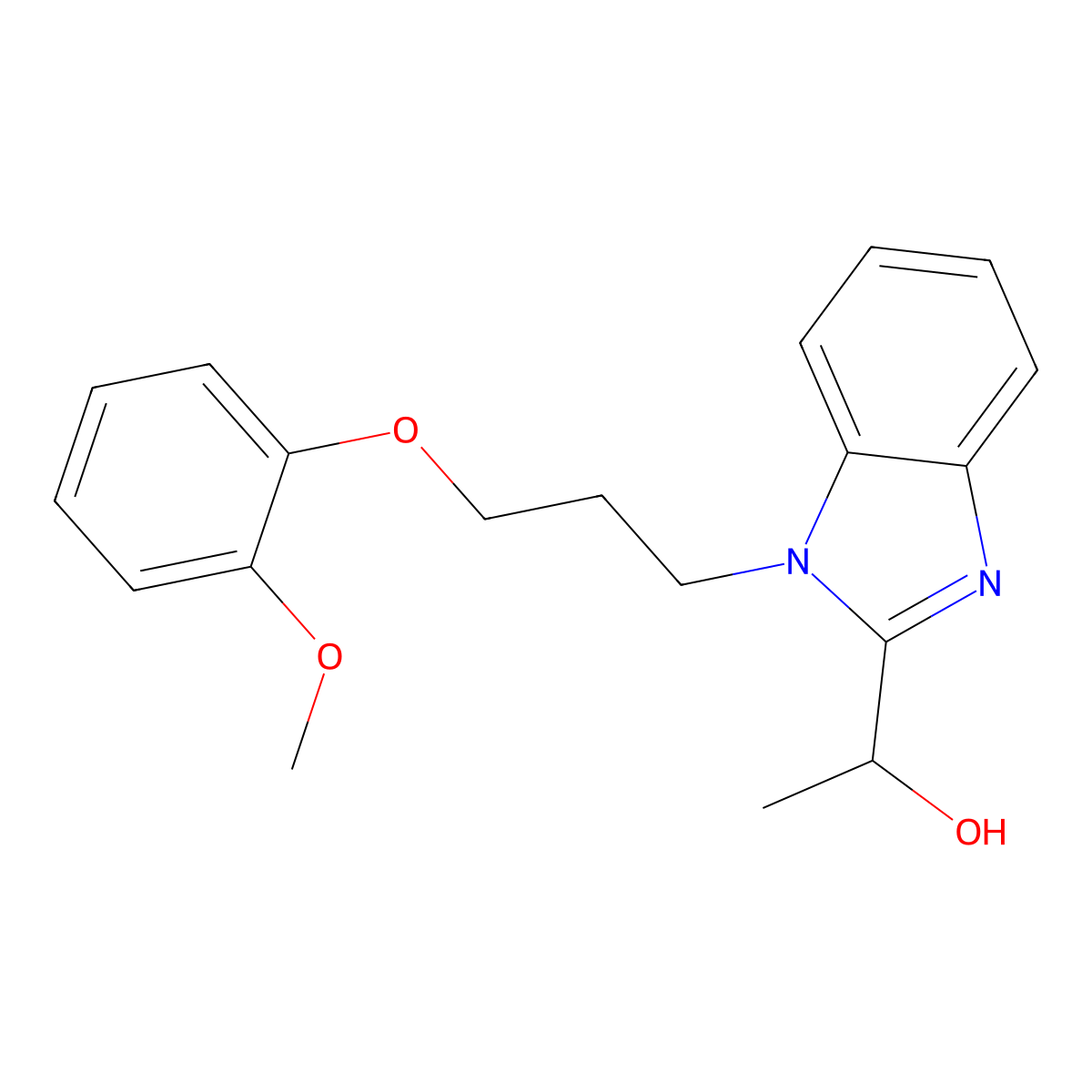 1-(1-(3-(2-methoxyphenoxy)propyl)-1H-benzo[d]imidazol-2-yl)ethanol molecular structure, CAS 853752-51-9