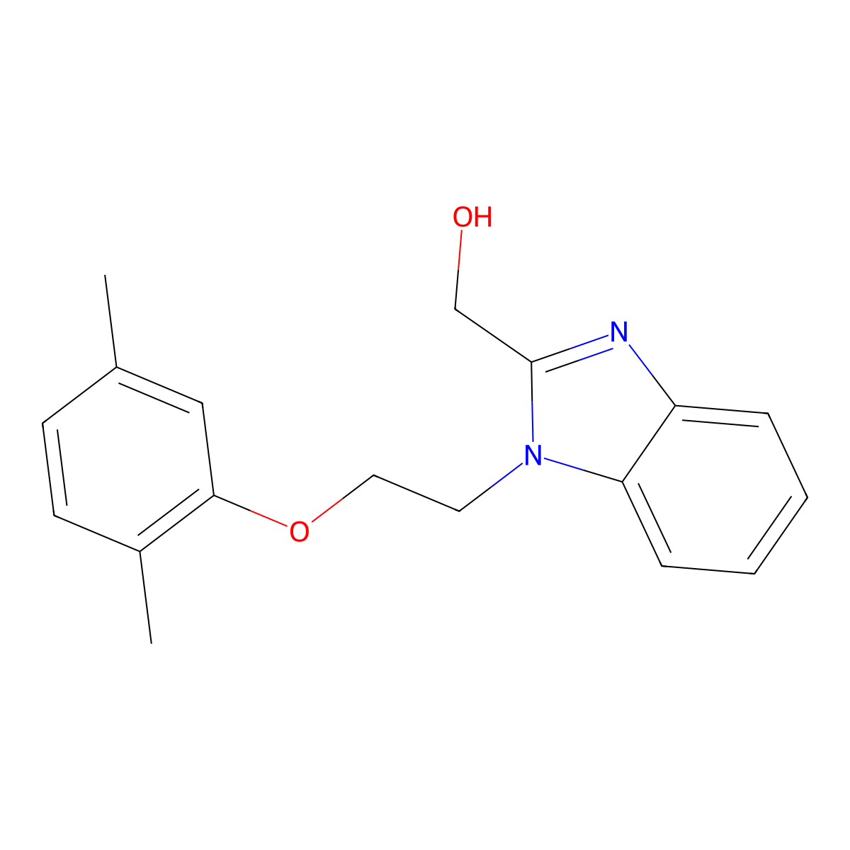 {1-[2-(2,5-Dimethylphenoxy)ethyl]benzimidazol-2-yl}methan-1-ol molecular structure, CAS 853752-63-3