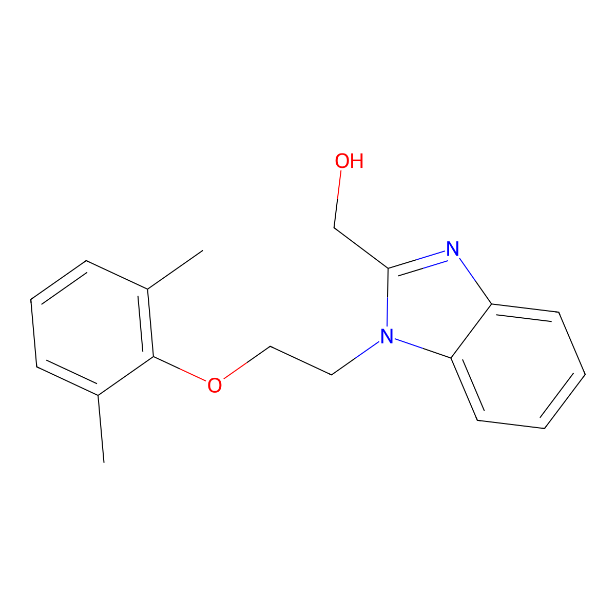 (1-(2-(2,6-Dimethylphenoxy)ethyl)-1H-benzimidazol-2-YL)methanol molecular structure, CAS 853752-64-4
