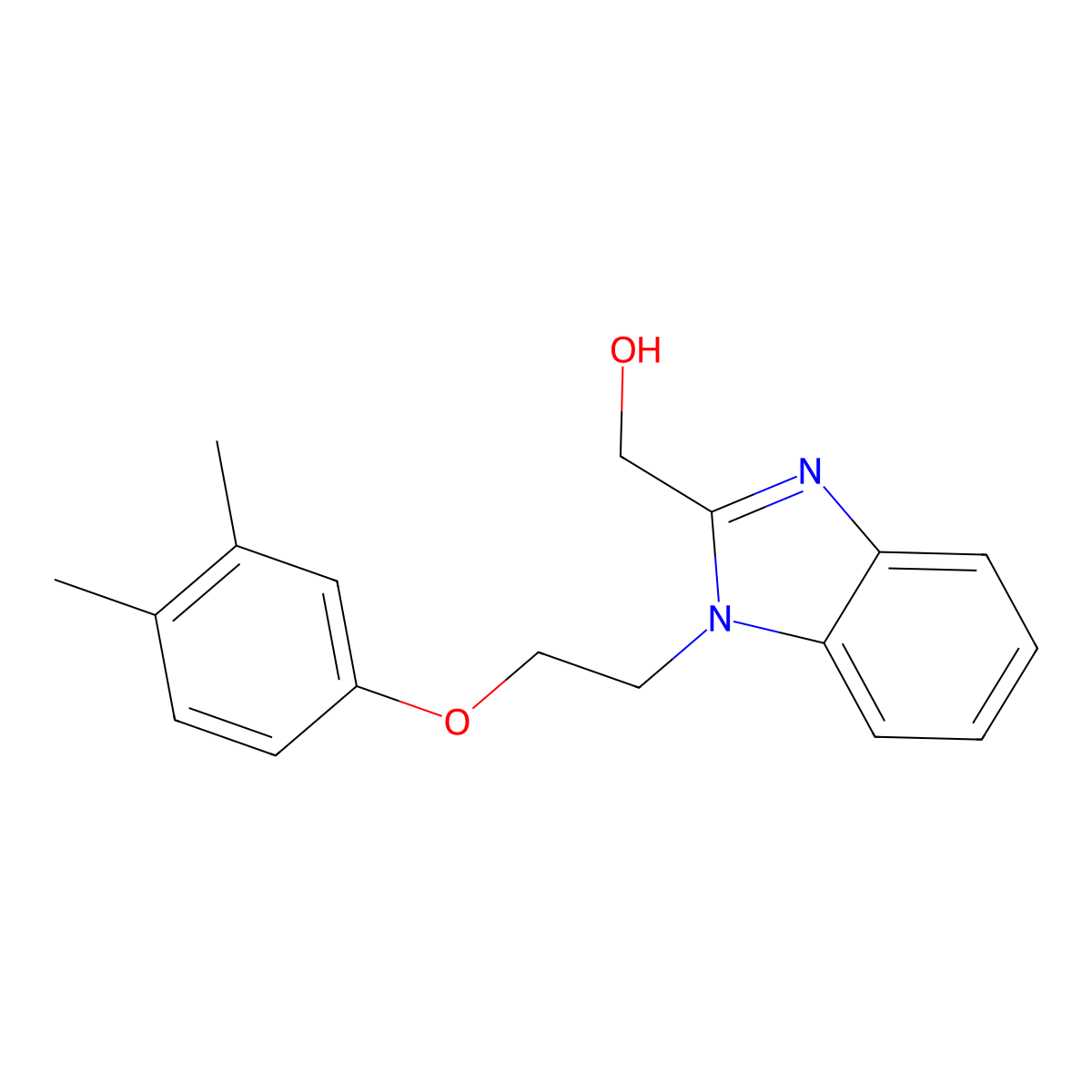 (1-(2-(3,4-dimethylphenoxy)ethyl)-1H-benzimidazol-2-yl)methanol molecular structure, CAS 853752-67-7