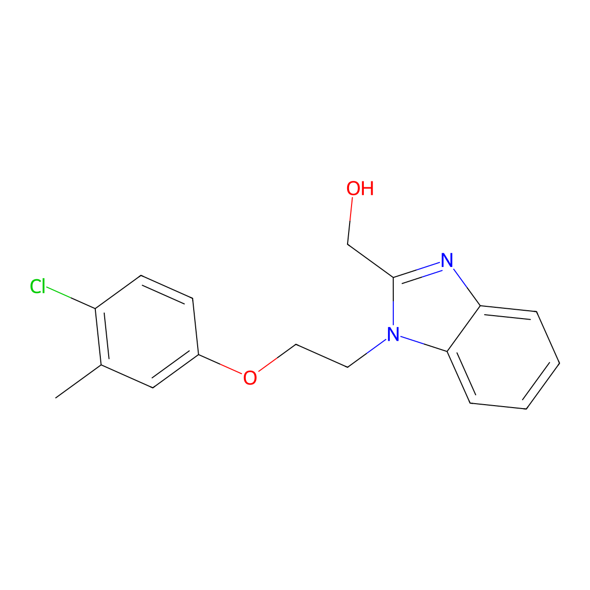 {1-[2-(4-Chloro-3-methylphenoxy)ethyl]benzimidazol-2-yl}methan-1-ol molecular structure, CAS 853752-68-8