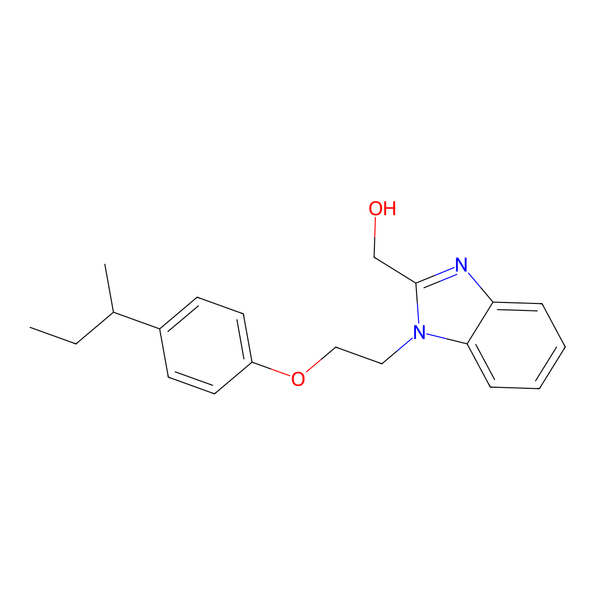 (1-{2-[4-(Methylpropyl)phenoxy]ethyl}benzimidazol-2-yl)methan-1-ol molecular structure, CAS 853752-70-2