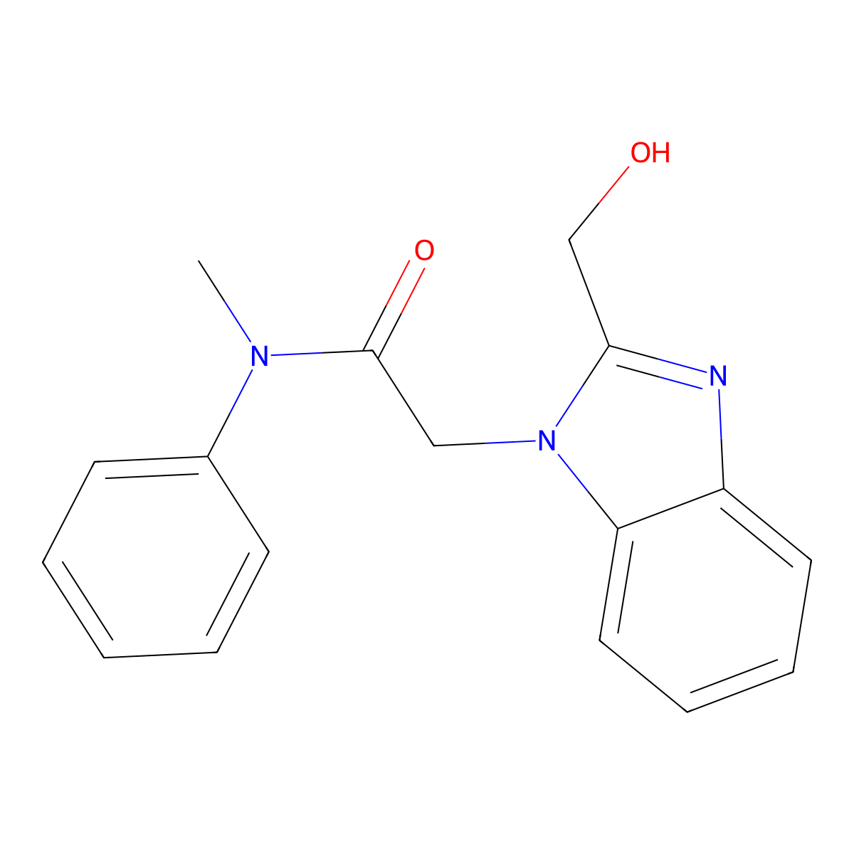 2-[2-(hydroxymethyl)benzimidazolyl]-N-methyl-N-phenylacetamide molecular structure, CAS 853752-71-3