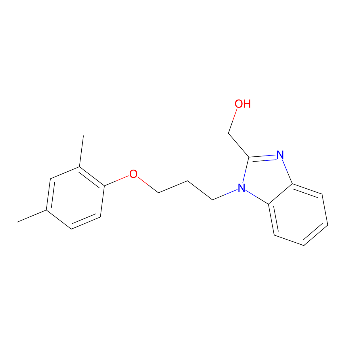 {1-[3-(2,4-dimethylphenoxy)propyl]-1H-benzimidazol-2-yl}methanol molecular structure, CAS 853752-74-6