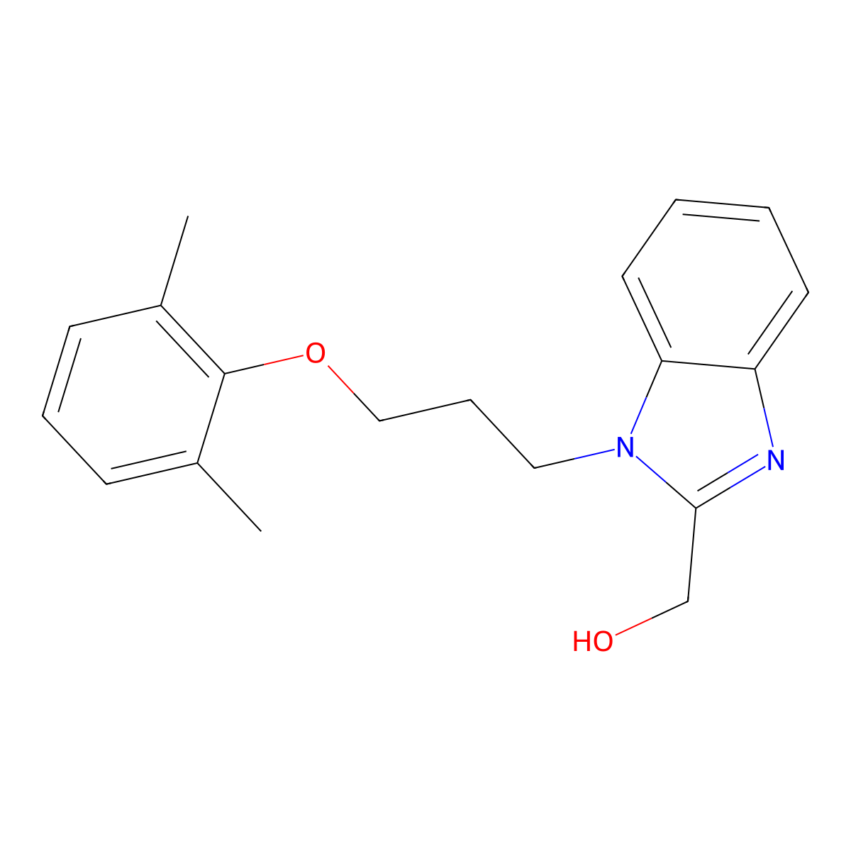 {1-[3-(2,6-Dimethylphenoxy)propyl]benzimidazol-2-yl}methan-1-ol molecular structure, CAS 853752-75-7