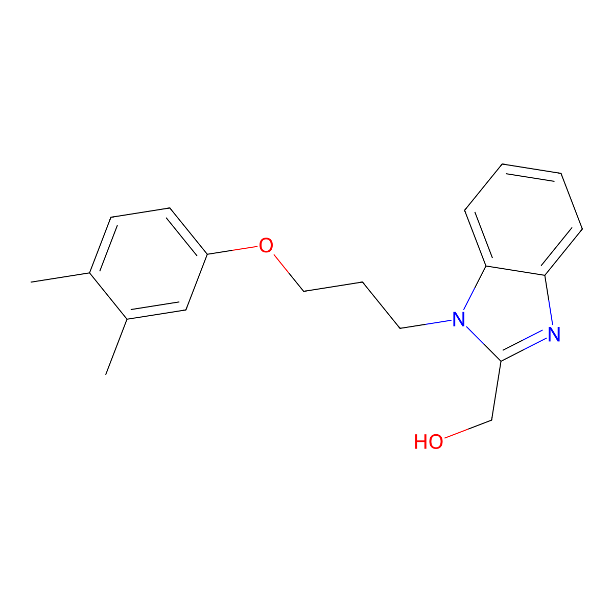 {1-[3-(3,4-dimethylphenoxy)propyl]-1H-benzimidazol-2-yl}methanol molecular structure, CAS 853752-79-1