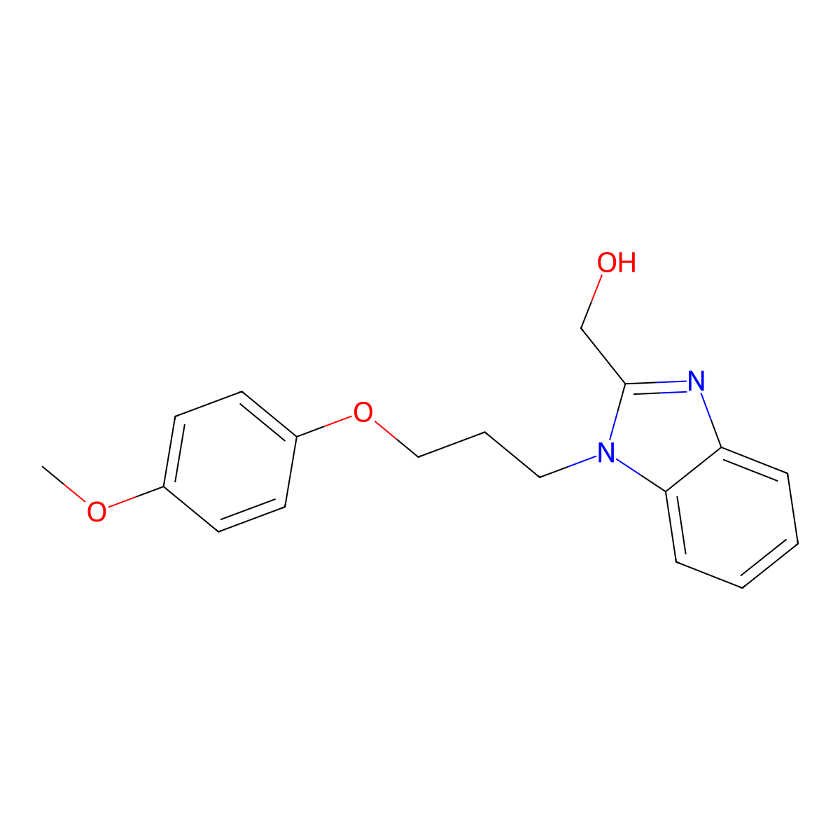 {1-[3-(4-methoxyphenoxy)propyl]-1H-benzimidazol-2-yl}methanol molecular structure, CAS 853752-81-5