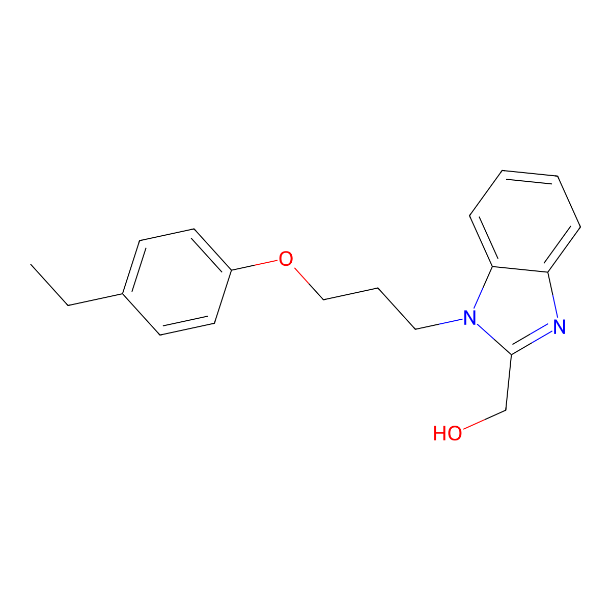 {1-[3-(4-ethylphenoxy)propyl]-1H-benzimidazol-2-yl}methanol molecular structure, CAS 853752-82-6