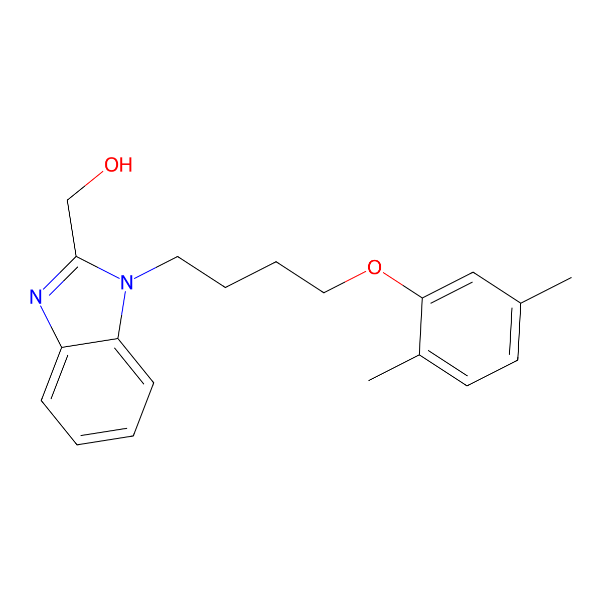 {1-[4-(2,5-dimethylphenoxy)butyl]-1H-1,3-benzodiazol-2-yl}methanol molecular structure, CAS 853752-86-0